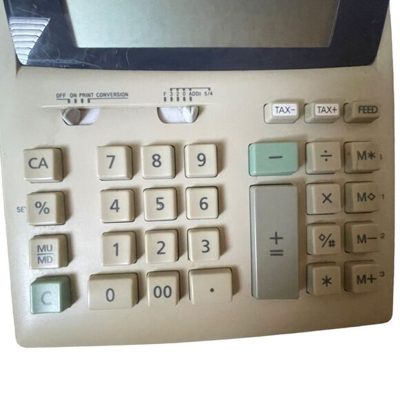 CASIO VINTAGE RARE CALCULATOR PRINTER HR-150TE BIG 12 DIGIT W/BATTERIES NO CORD - Picture 3 of 7